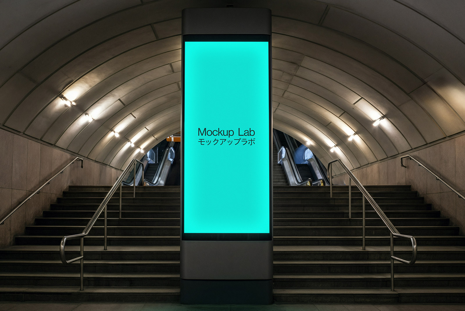 Front view of the Screen 27ML Mockup displaying a vibrant user interface design.